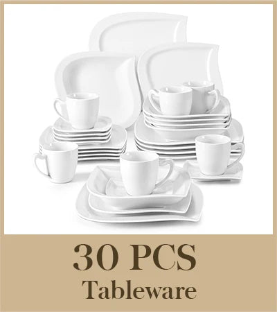 Malacasa Porcelain Dinner Set With Plates Bowls Cups And Premium Saucers