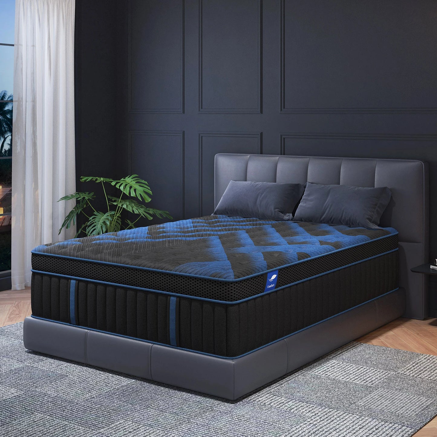 Sweetlove Hybrid Memory Foam Mattress In A Box Euro Top Medium Firm