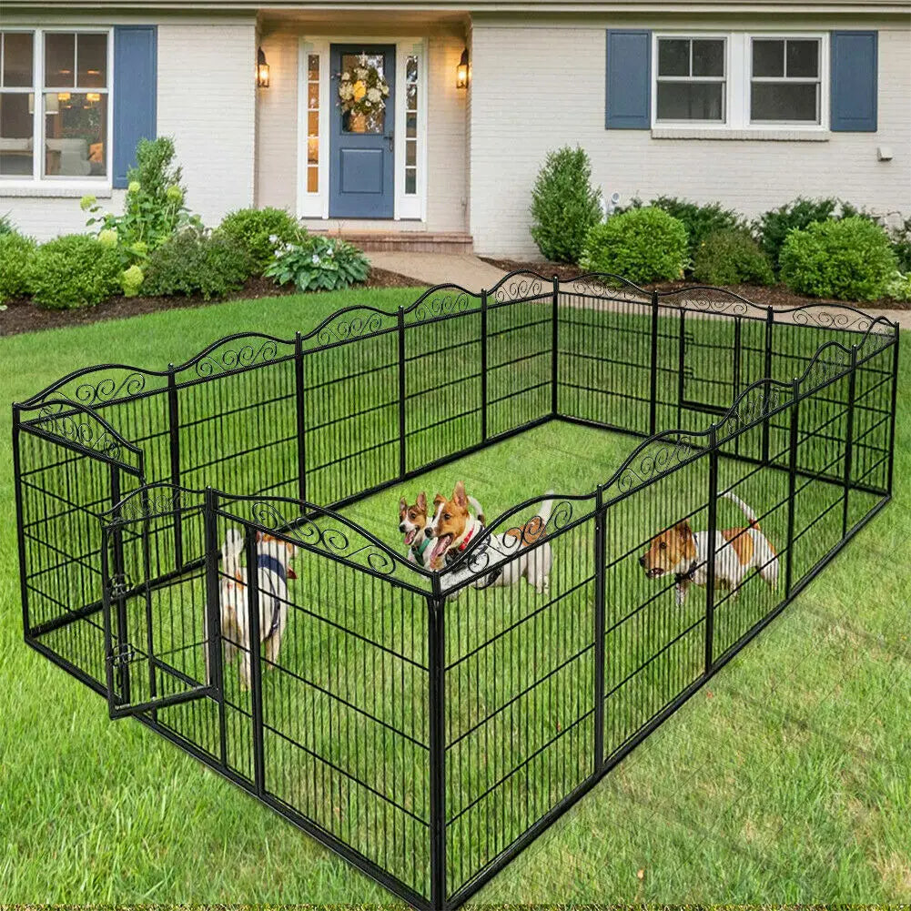 BINGOPAW Heavy Duty Metal Dog Playpen With Foldable Panels