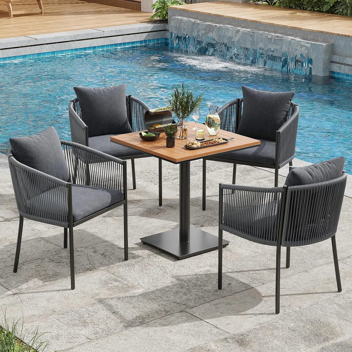 Set Of 2 Outdoor Rattan Wicker Patio Chairs For Garden