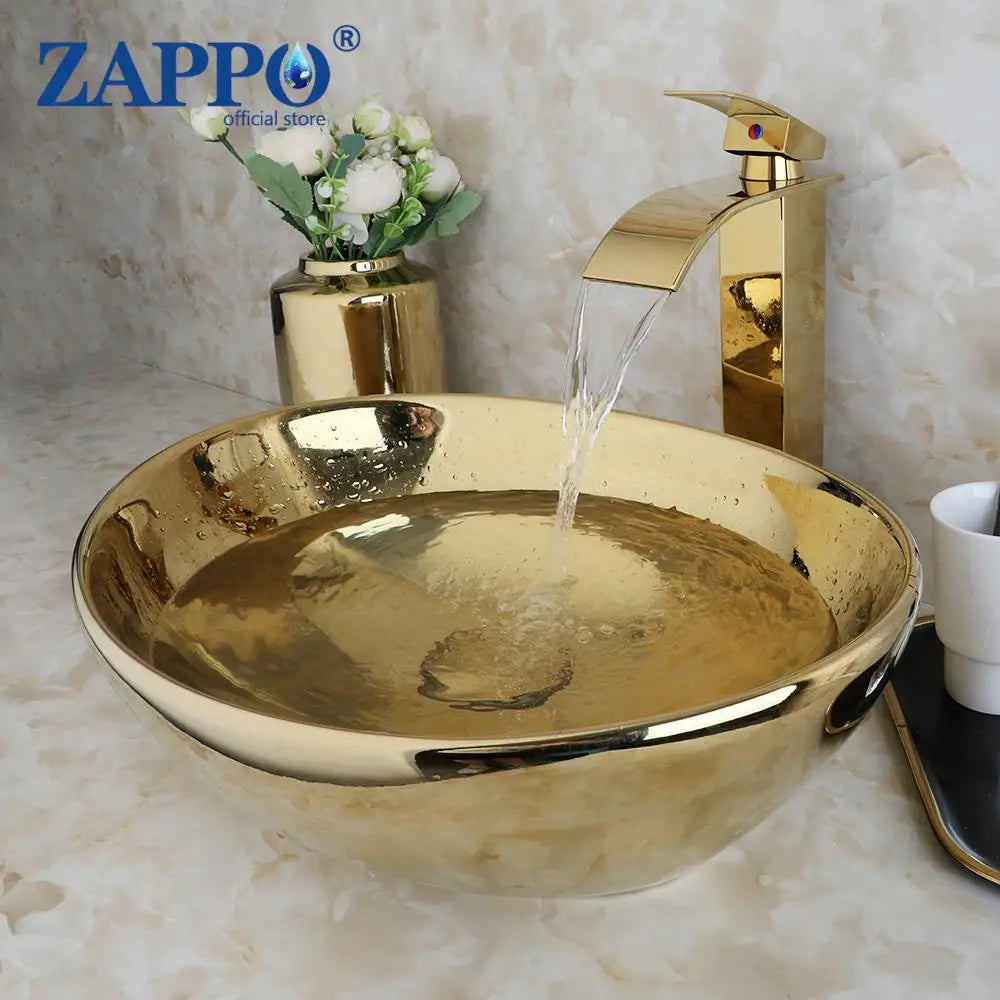 Kemaidi Ceramic Vessel Sink With Elegant Faucet Assembly Kit