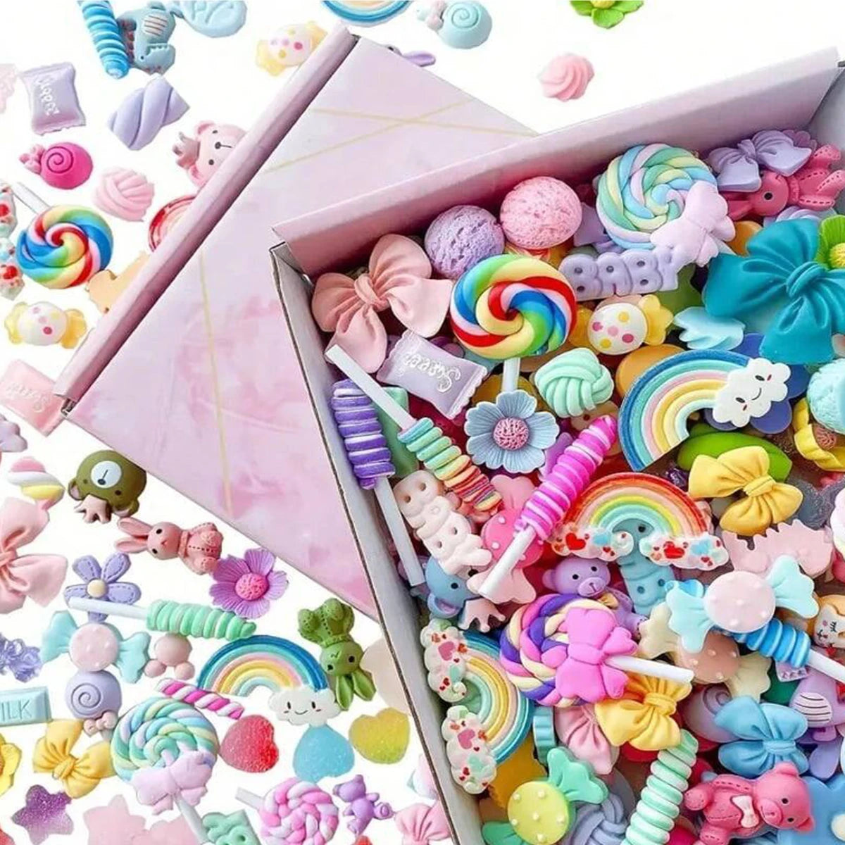 Slime Pendants Set Resin Flat Back Candy DIY Craft Decorations