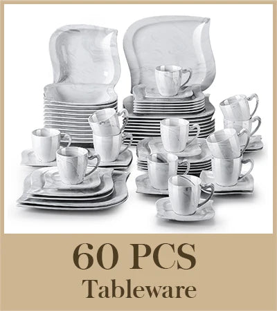 Malacasa Porcelain Dinner Set With Plates Bowls Cups And Premium Saucers