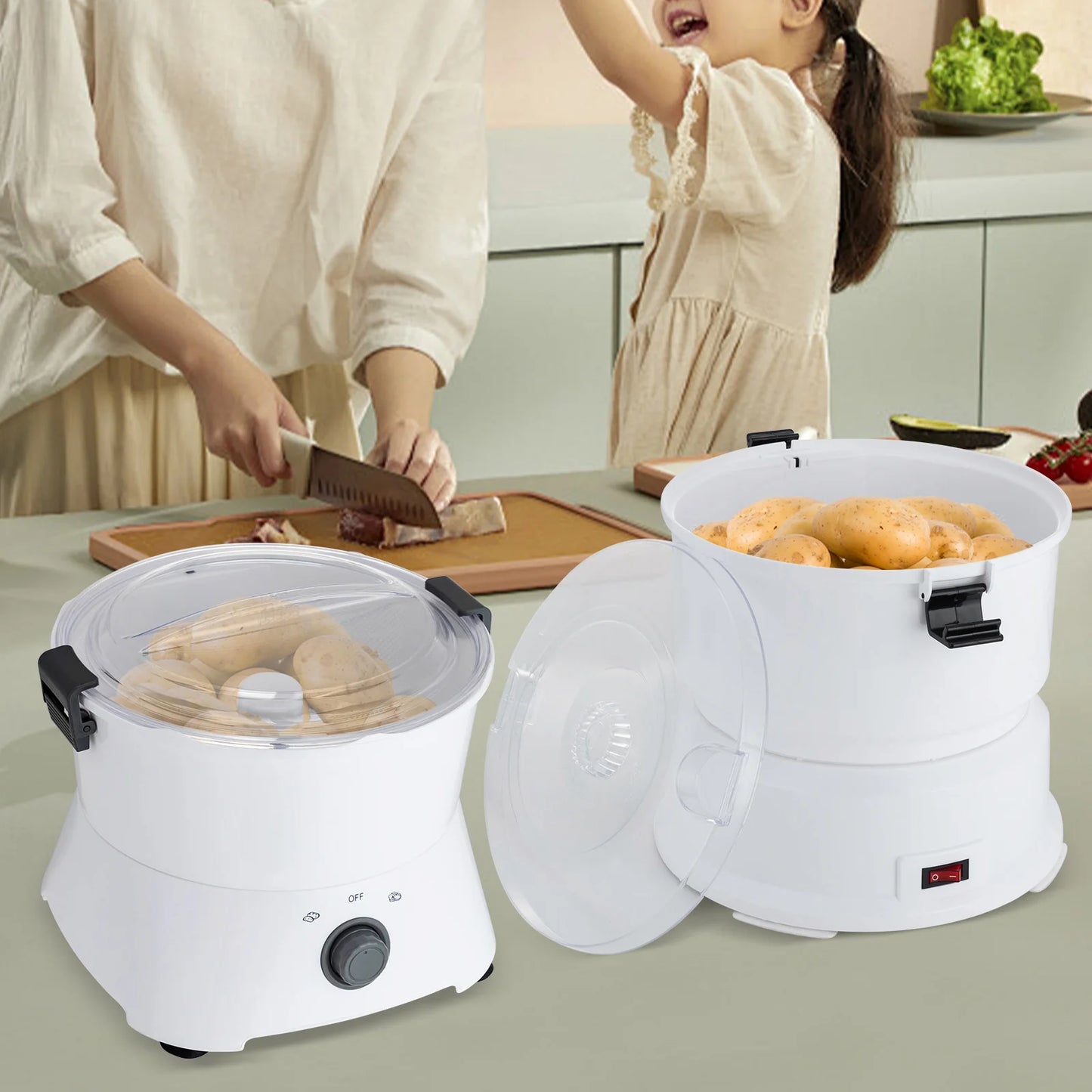 85W Electric Potato Peeler With One Button Drive For Kitchens