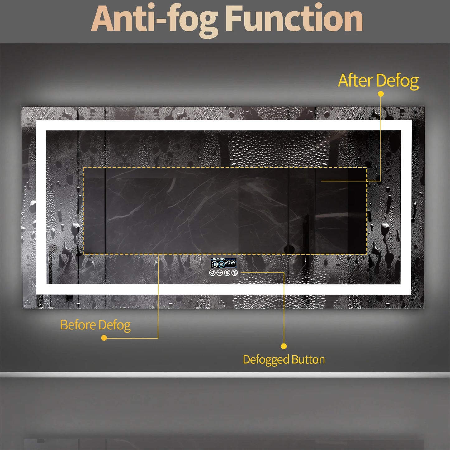 Wisfor Led Bathroom Mirror With Anti Fog And Bluetooth Speaker