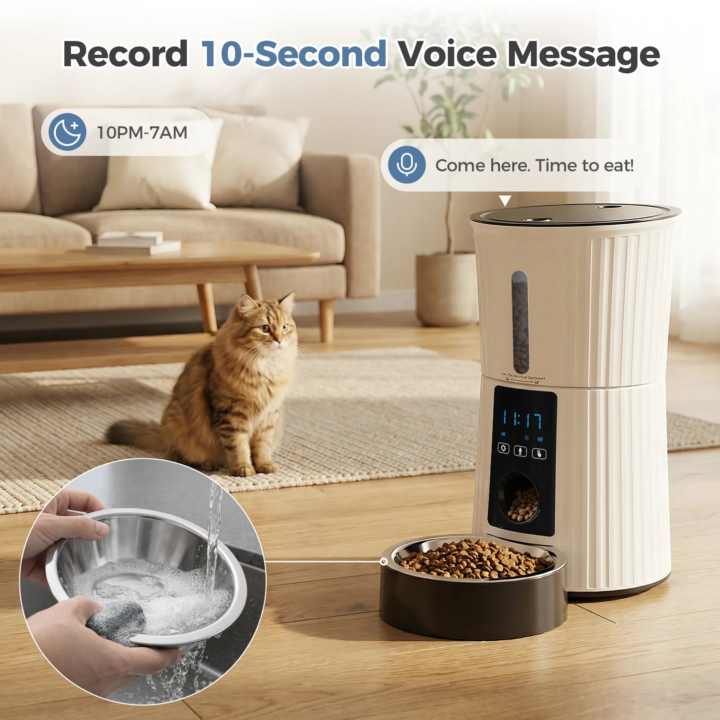 JHK WiFi Automatic Cat Feeder Timed Dispenser With App Control