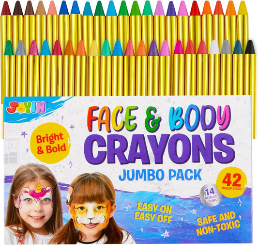 Joyfy 42-Piece Face And Body Paint Crayon Set For Parties