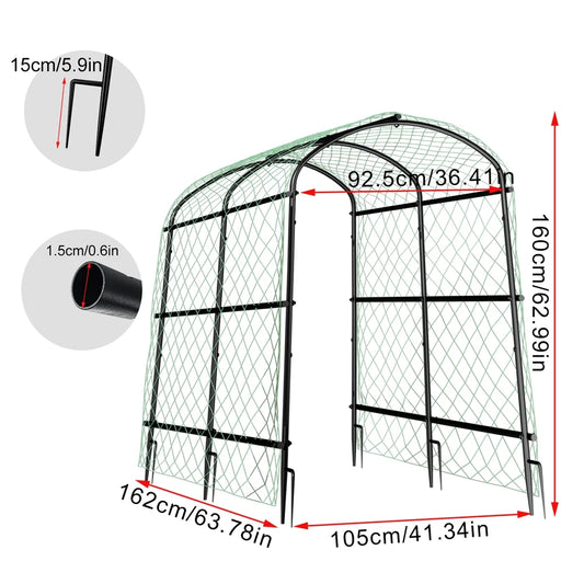 Wisfor U Shaped Metal Garden Trellis Support Frame Climbing Vegetables