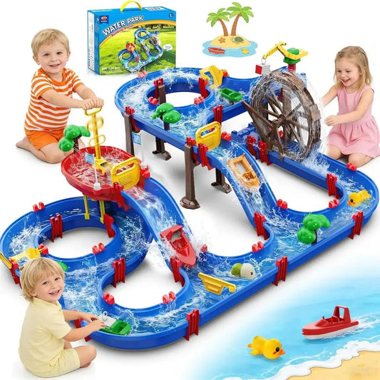 VATOS Outdoor Water Table With Water Wheel Playset For Kids