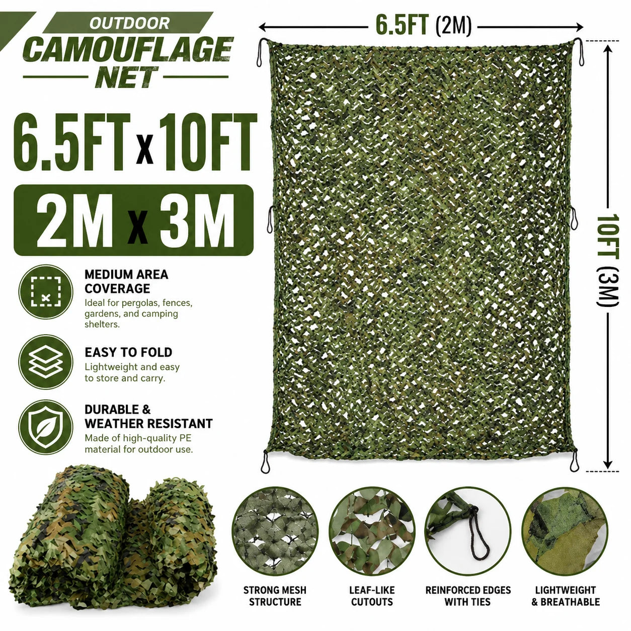 Durable Camouflage Netting For Hunting Sunshade And Outdoor Privacy Screen