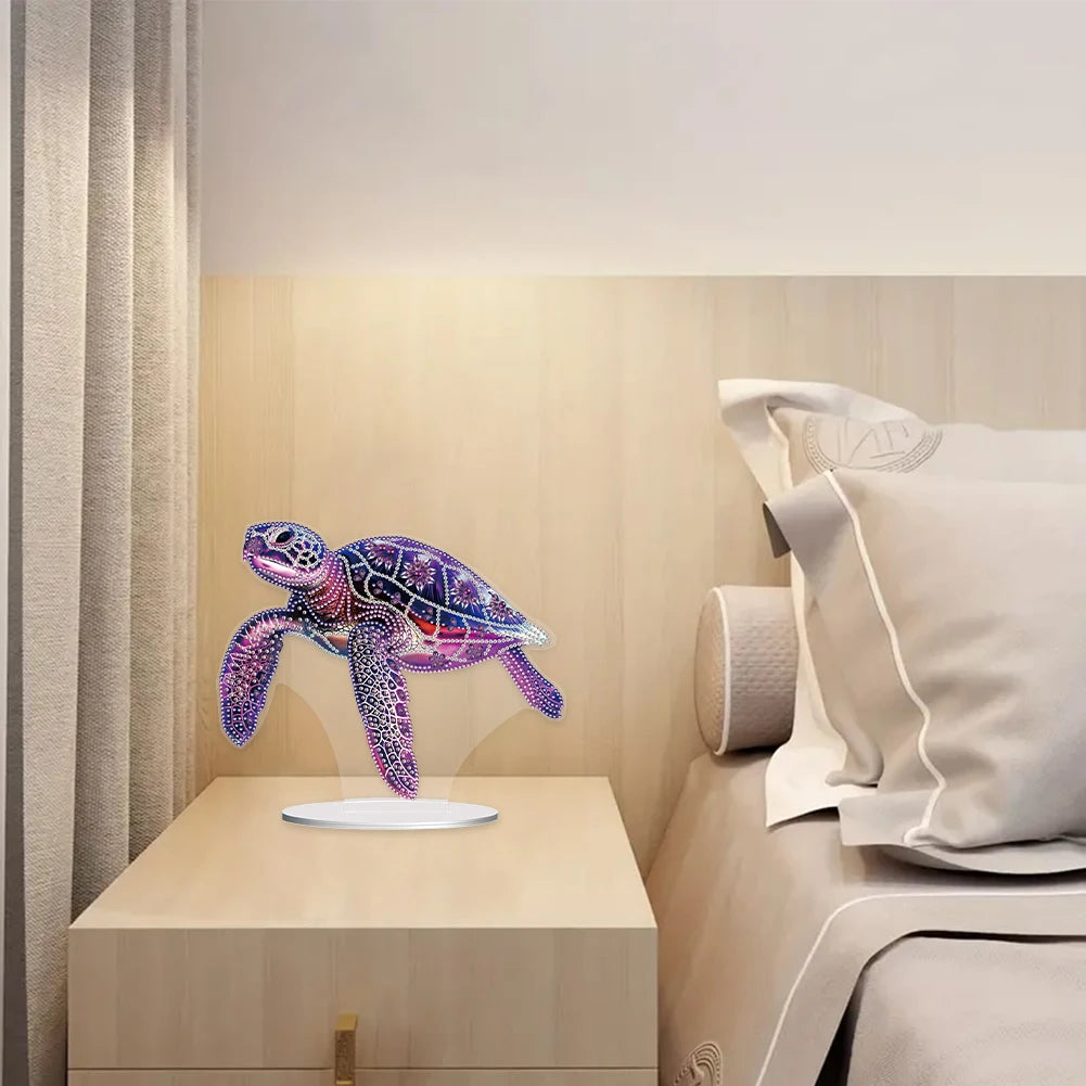 ALLOYSEED 5D DIY Diamond Art Sea Turtle Tabletop Decorations