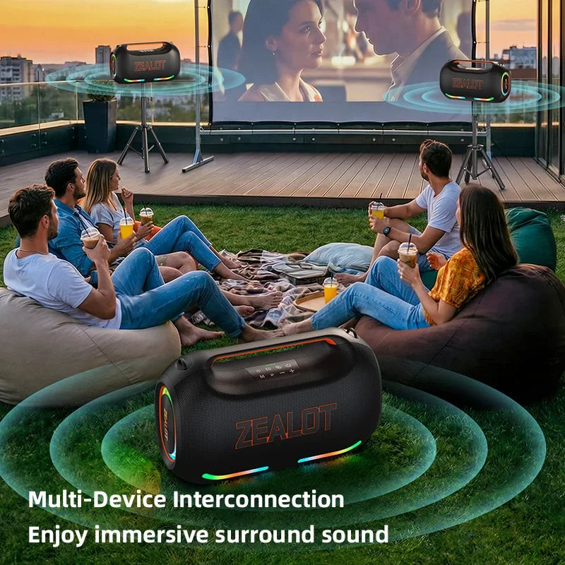 Zealot Ze41 Portable Waterproof Bluetooth Speaker Featuring 300W Stereo Sound