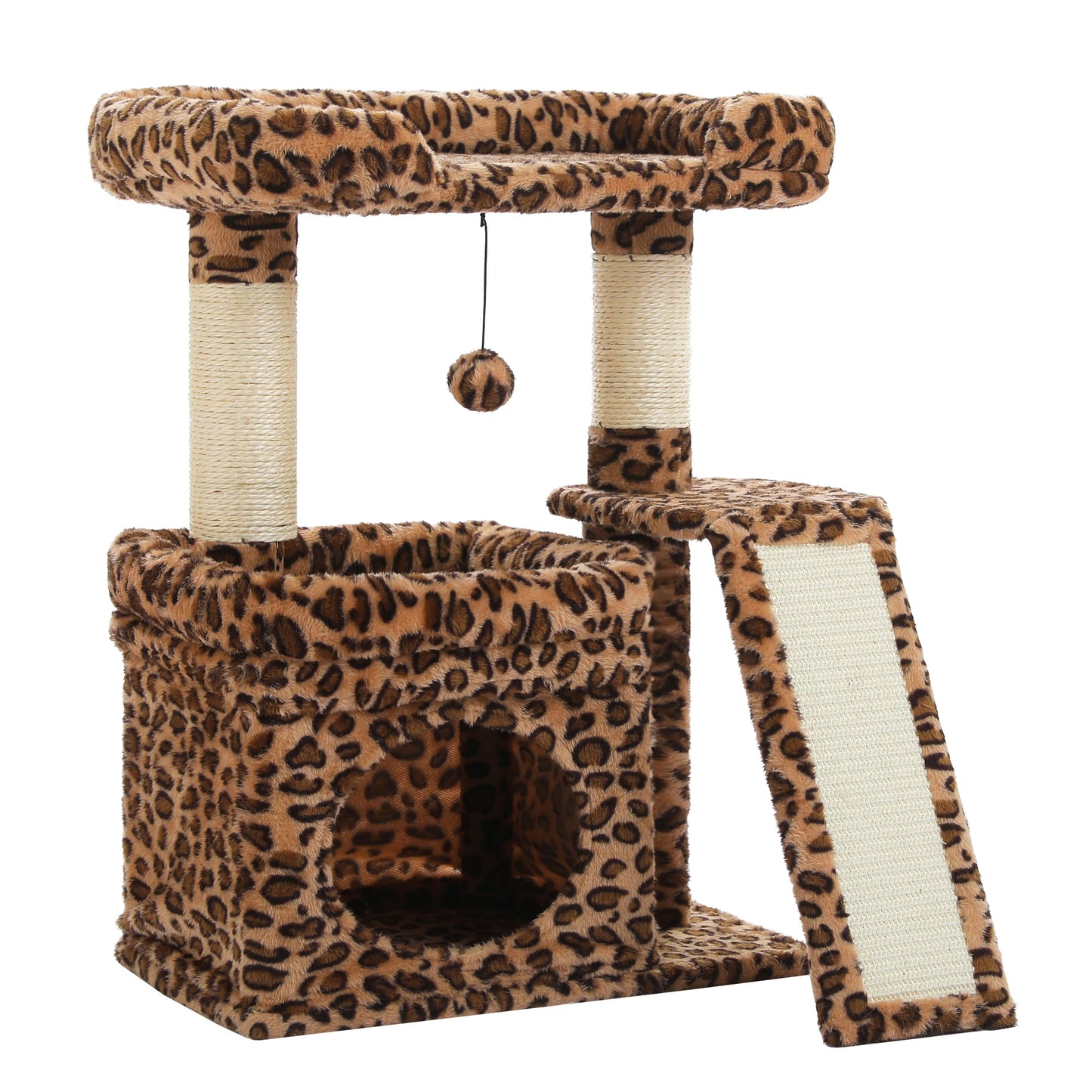 PAWZ Road Indoor Cat Tree Condo With Sisal Scratching Posts