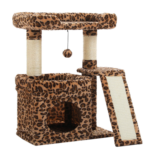 PAWZ Road Indoor Cat Tree Condo With Sisal Scratching Posts