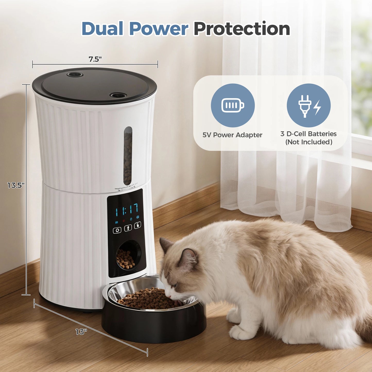 JHK WiFi Automatic Cat Feeder Timed Dispenser With App Control