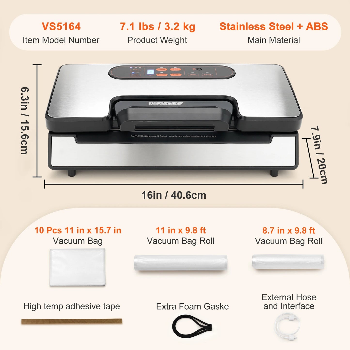Succebuy 130W Vacuum Sealer With Free Bags For Food Freshness