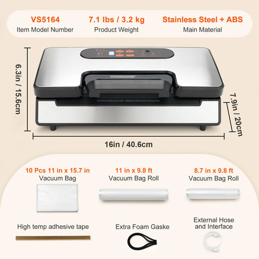 Succebuy 130W Vacuum Sealer With Free Bags For Food Freshness