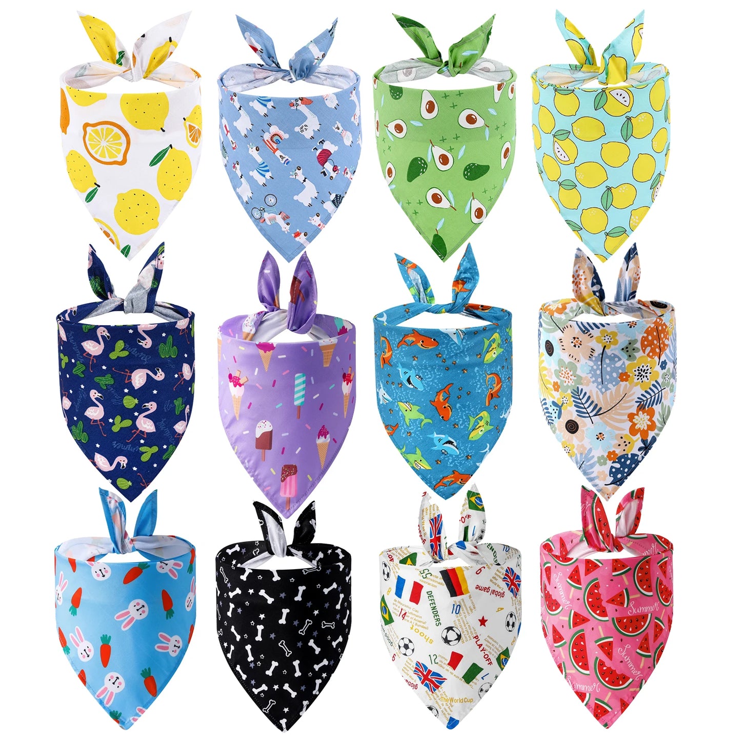 Sucado Fruit Floral Dog Bandana Washable Soft Kerchief