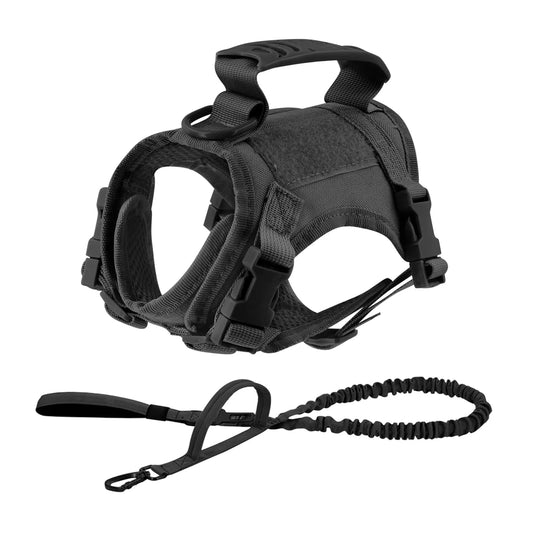 Tactical Harness And Leash Set For Pets Adjustable Comfort Vest