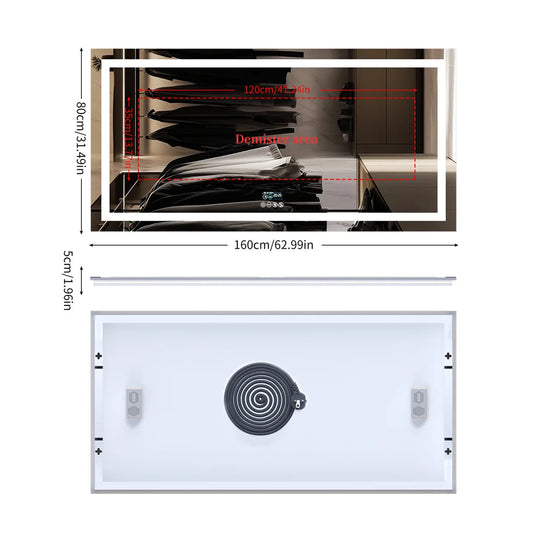 Luvodi Bluetooth Illuminated Bathroom Mirror With Digital Clock And Defog