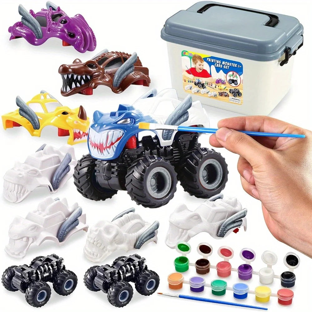 Joyfy Kids Craft Kit Build And Paint Monster Car Set
