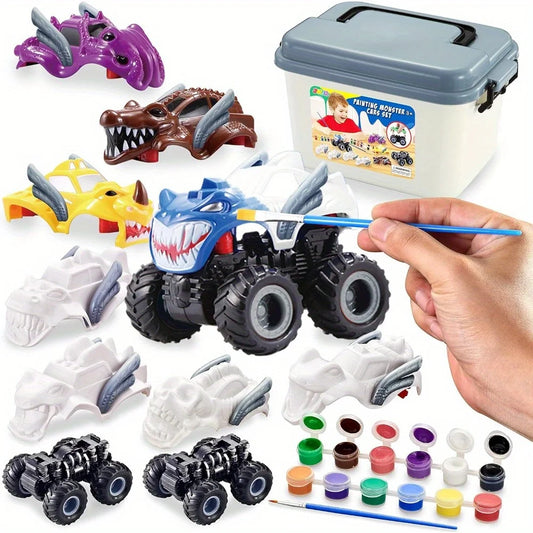 Joyfy Kids Craft Kit Build And Paint Monster Car Set
