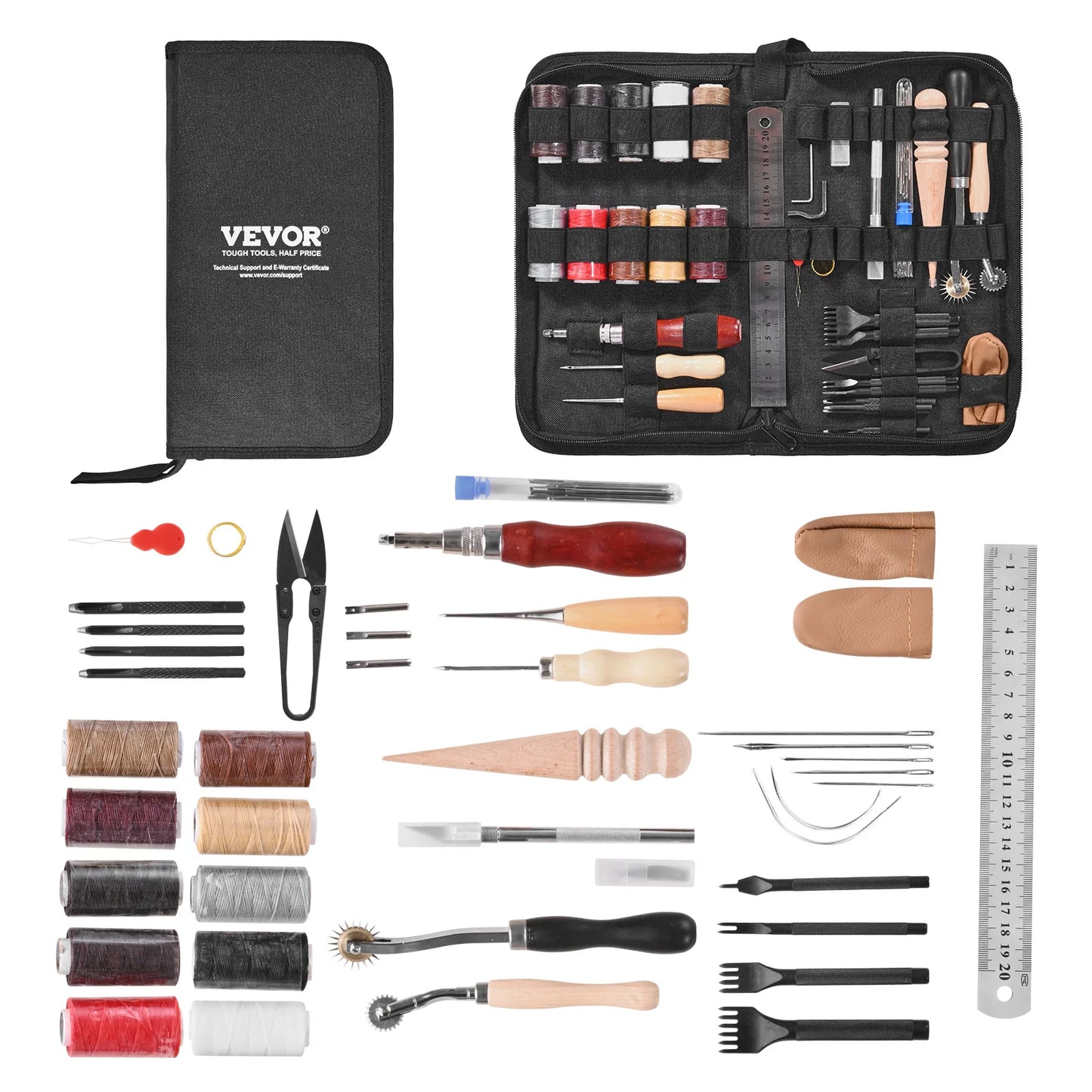 SucceBuy Leather Working Tools Kit 38/59/61/72/92 Piece Set
