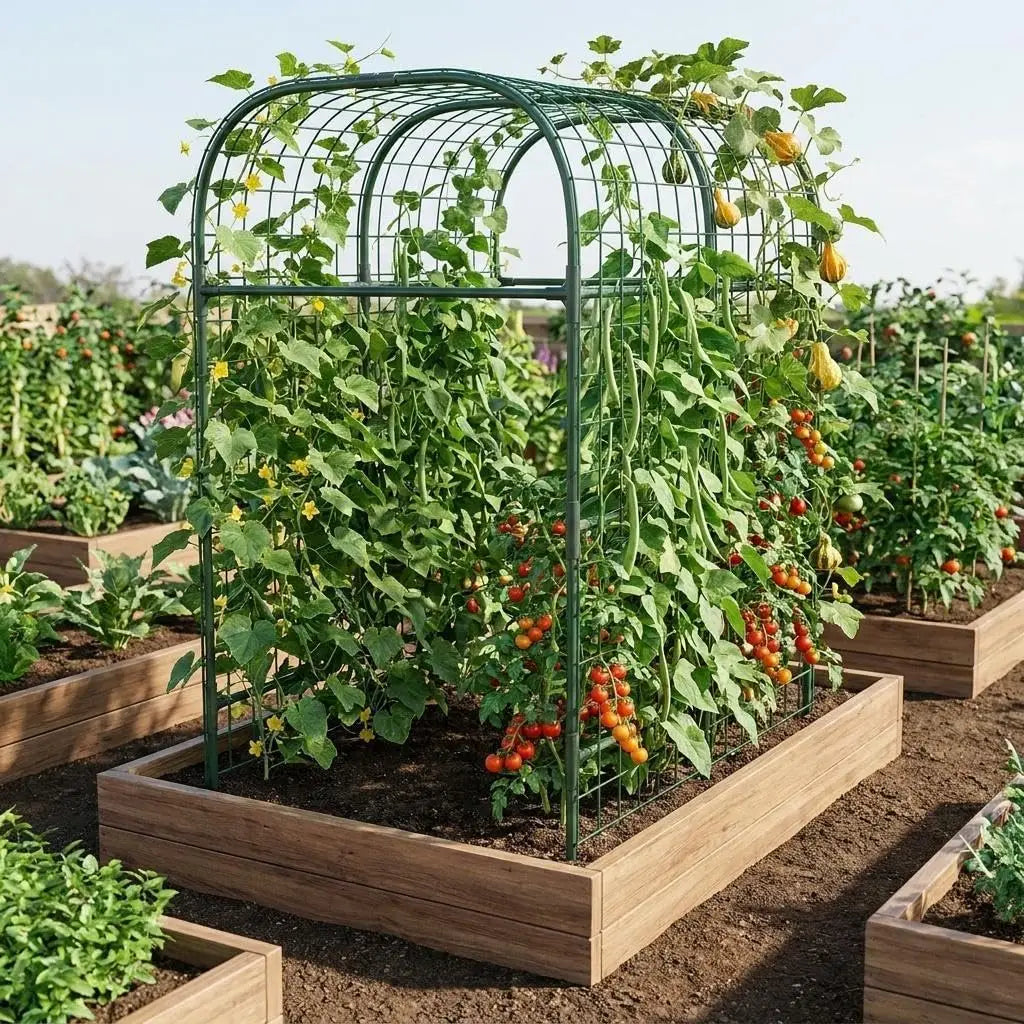 Metal Garden Arch Trellis Heavy Duty For Raised Beds And Climbing Plants