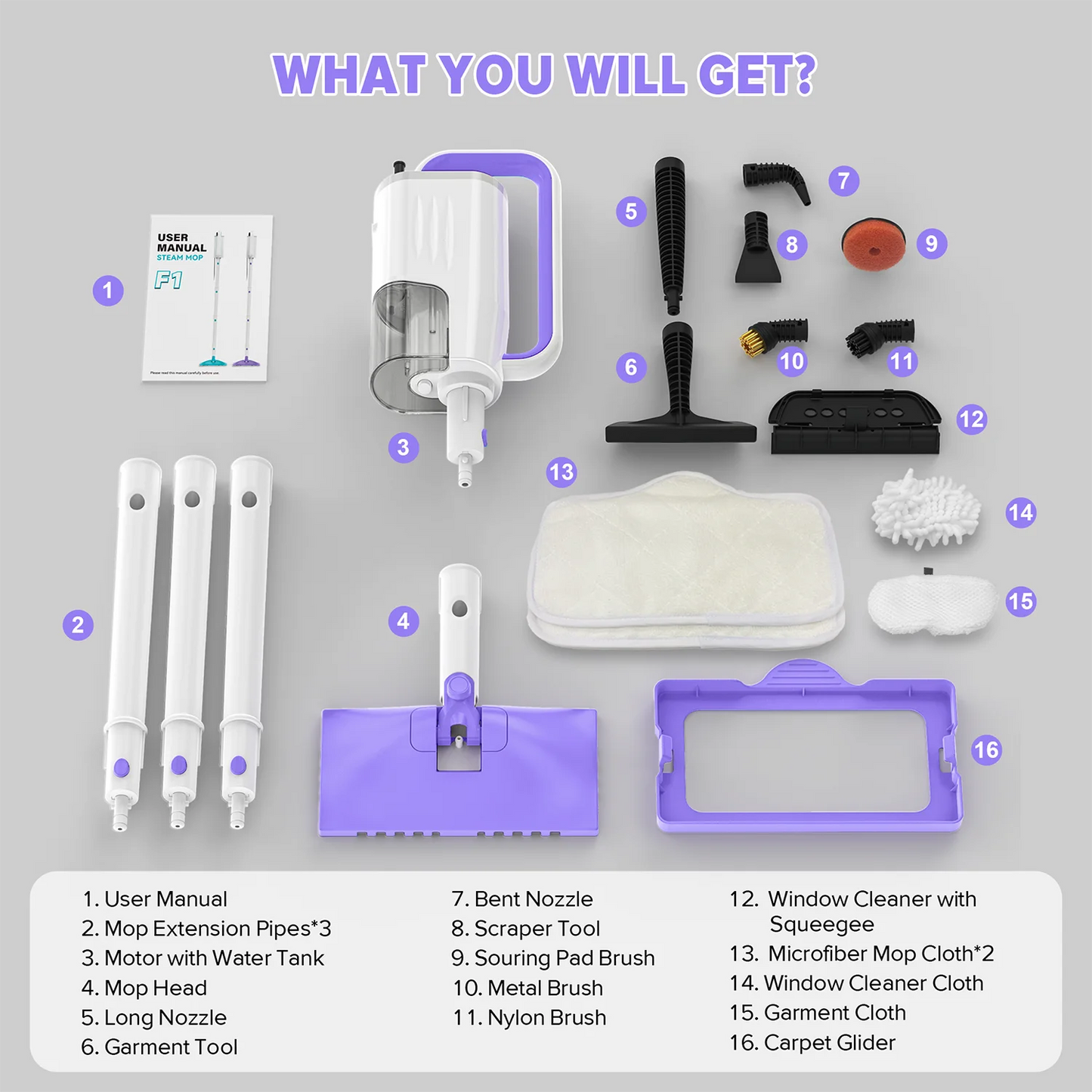 INSE F1 1200W Steam Mop Surface Cleaner For Deep Cleaning