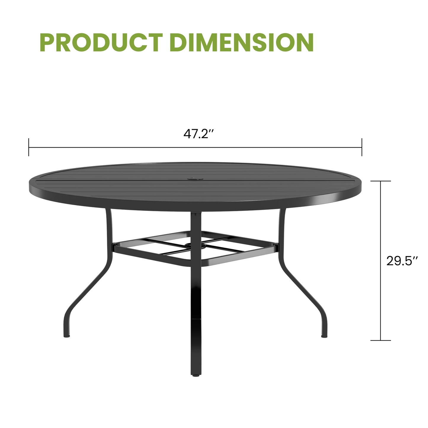 Outdoor Dining Set With Round Table And Six Chairs