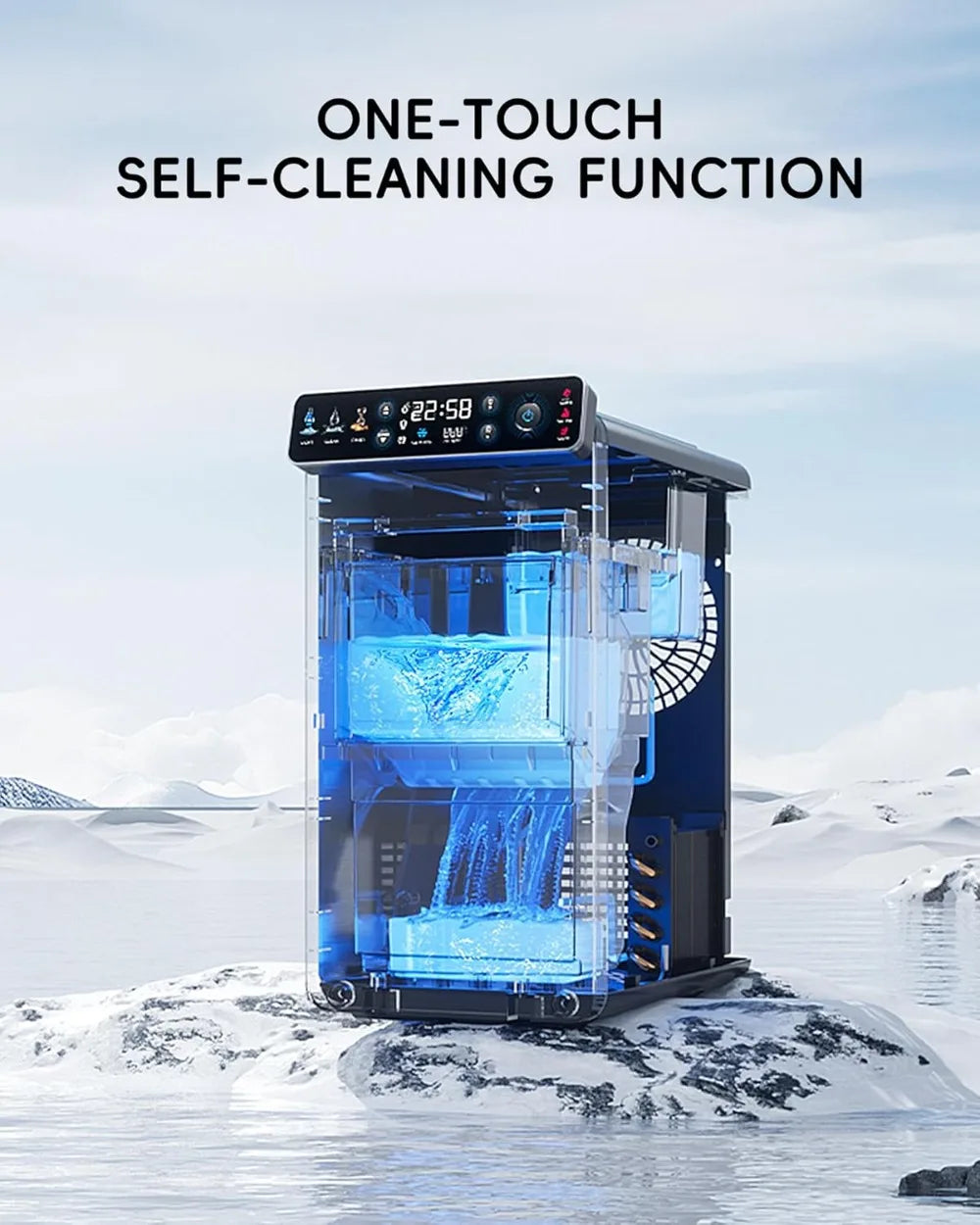 Countertop Ice Maker Ultra Slim With Full Color Panel Timer