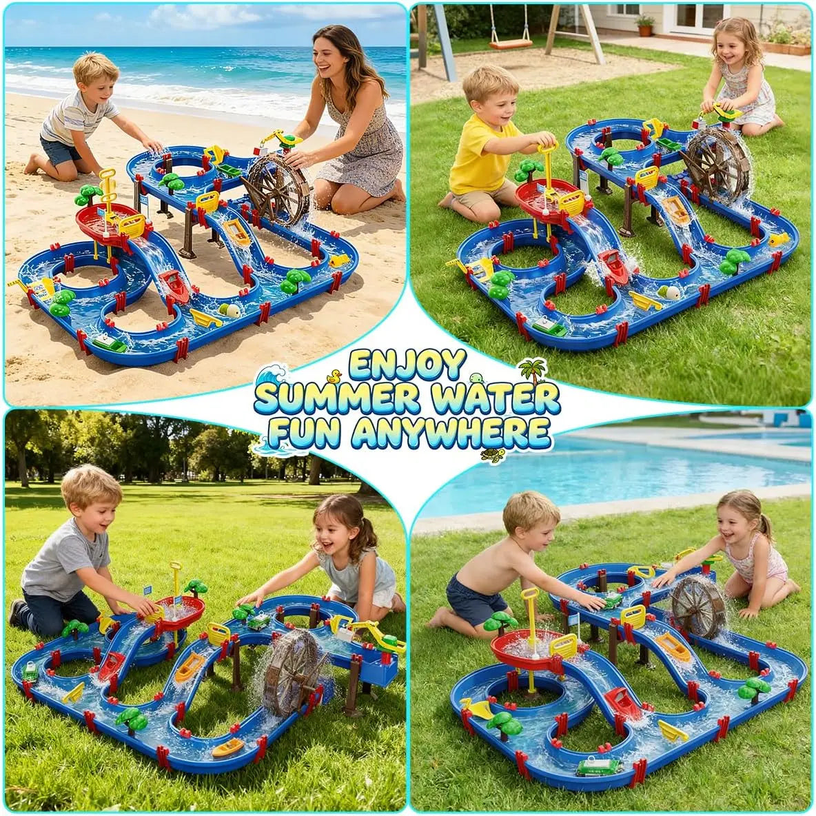 VATOS Outdoor Water Table With Water Wheel Playset For Kids