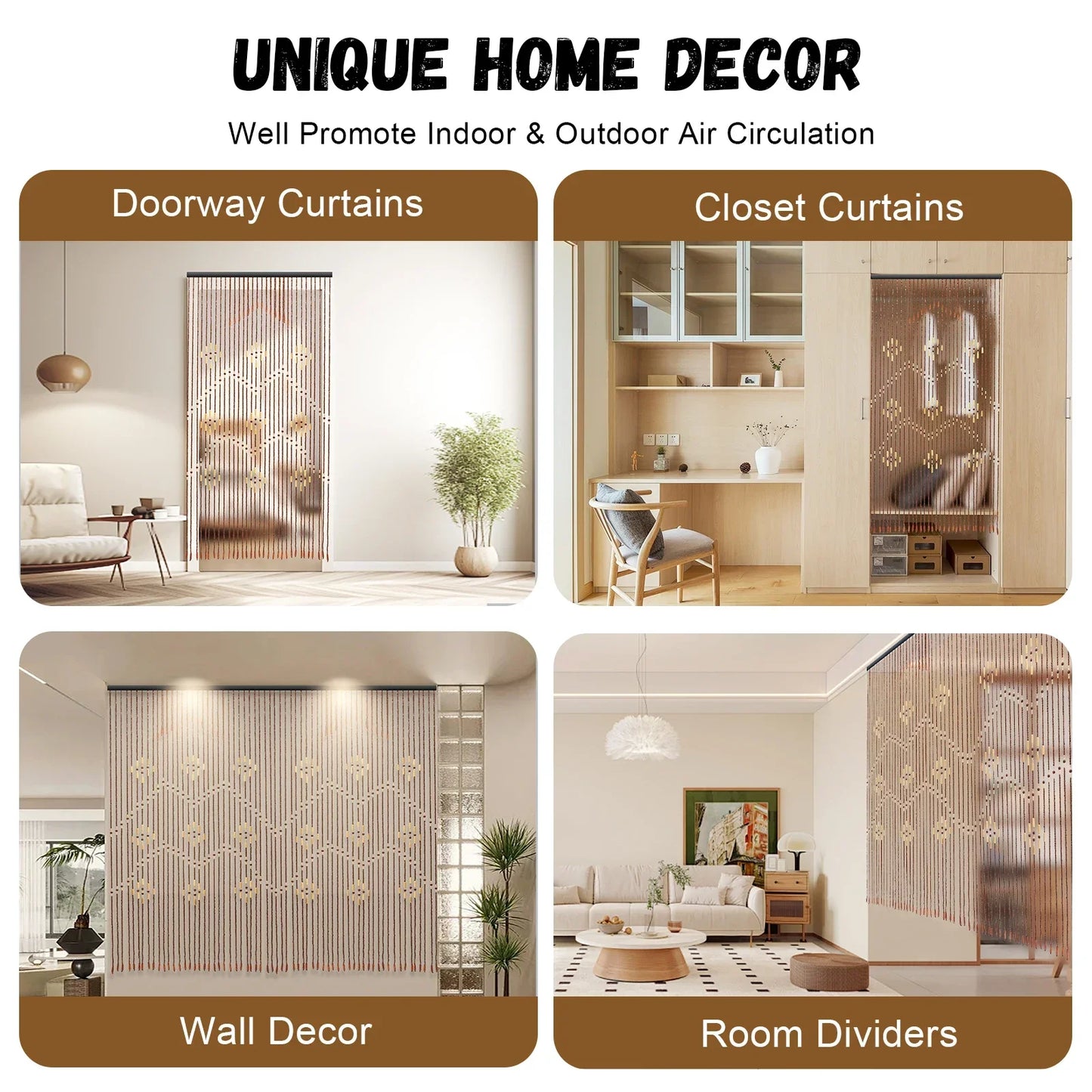 Wooden Bead Curtain:Durable, and Symbolic Home Décor for Luck and Prosperity  curtains for living room luxury  kitchen curtains