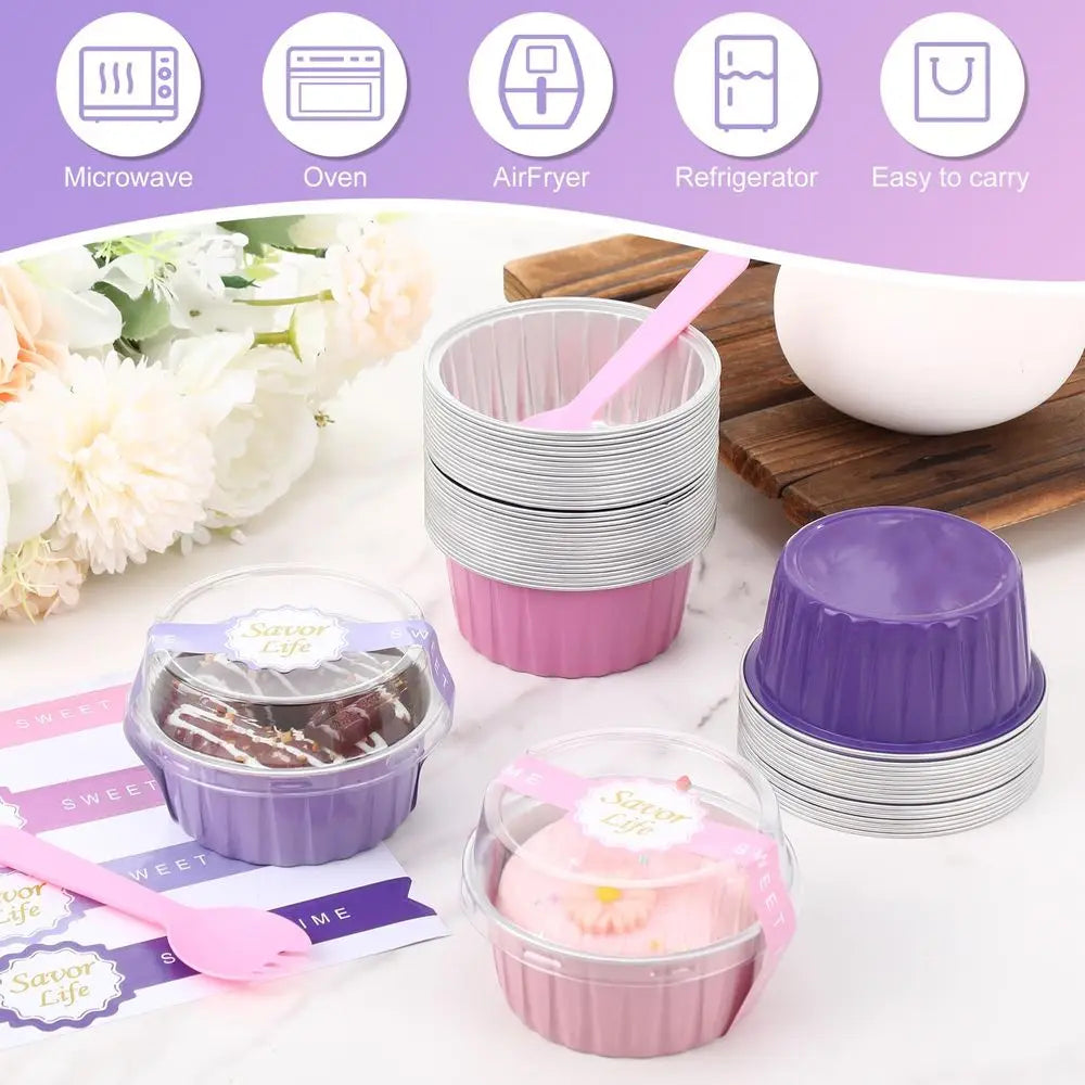 Cake Pan Set With Lids And Spoons Disposable Foil Pans