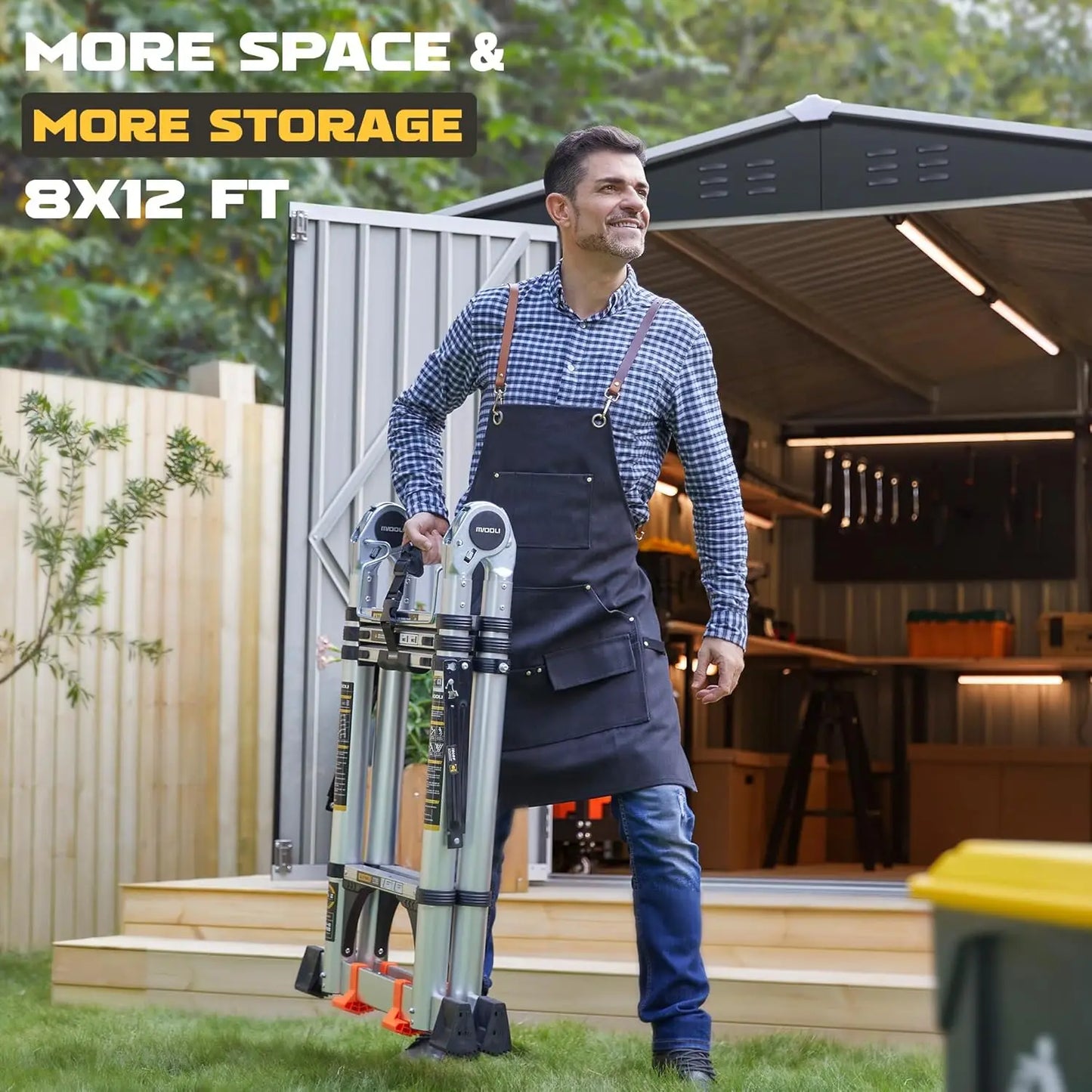 Outdoor Metal Storage Shed With Reinforced Frame Waterproof Customized