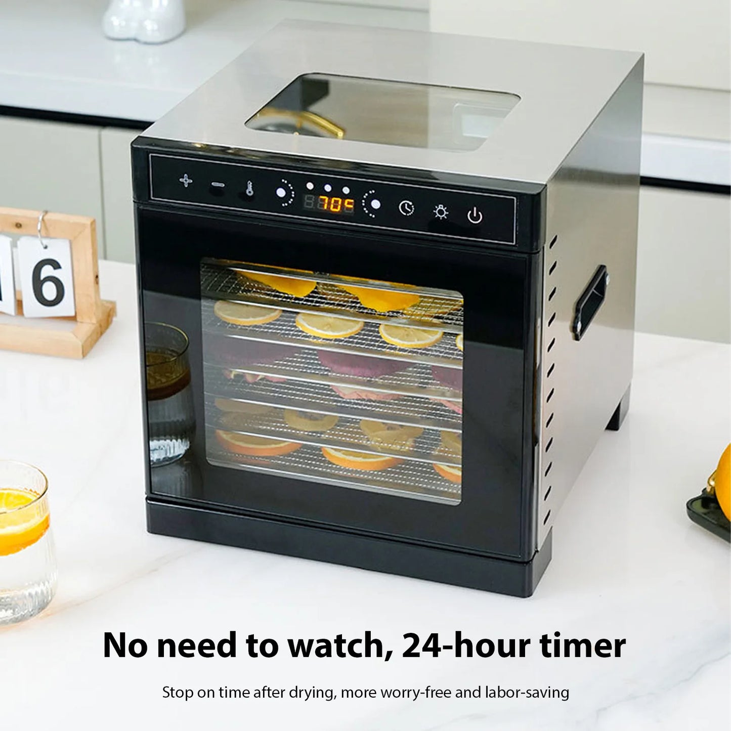 Stainless Steel Food Dehydrator With 8 Trays And LED Timer