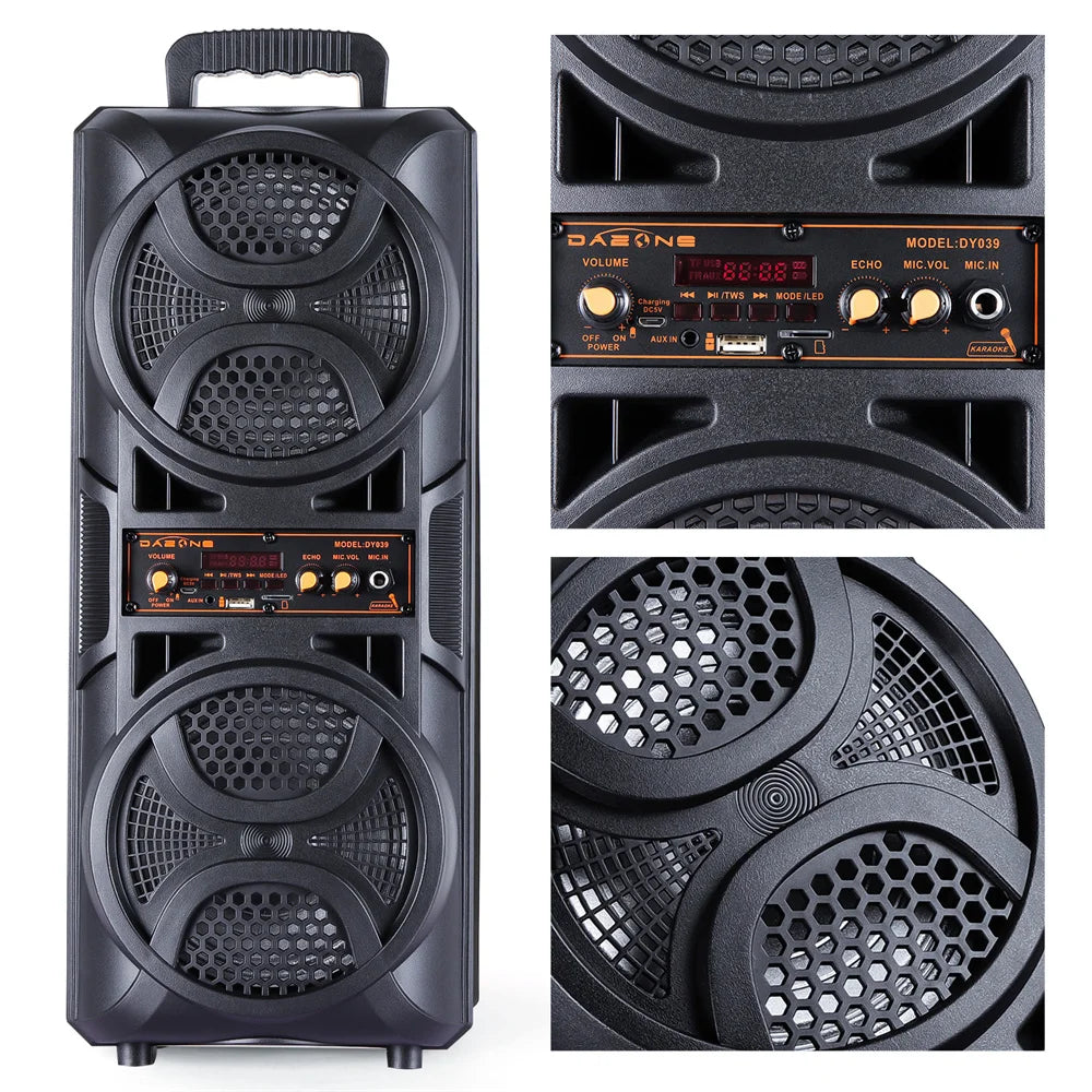 CURUK 3000W Bluetooth Portable Speaker Subwoofer With Microphone