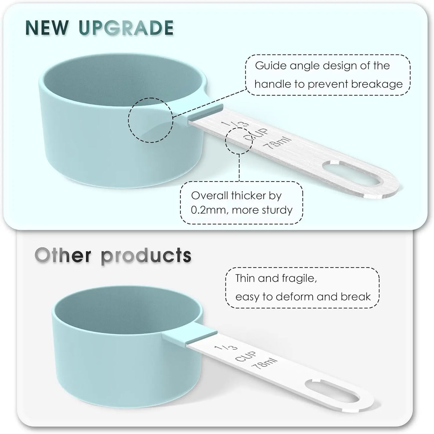 Stainless Steel Measuring Cups And Spoons Nesting Set With Handles
