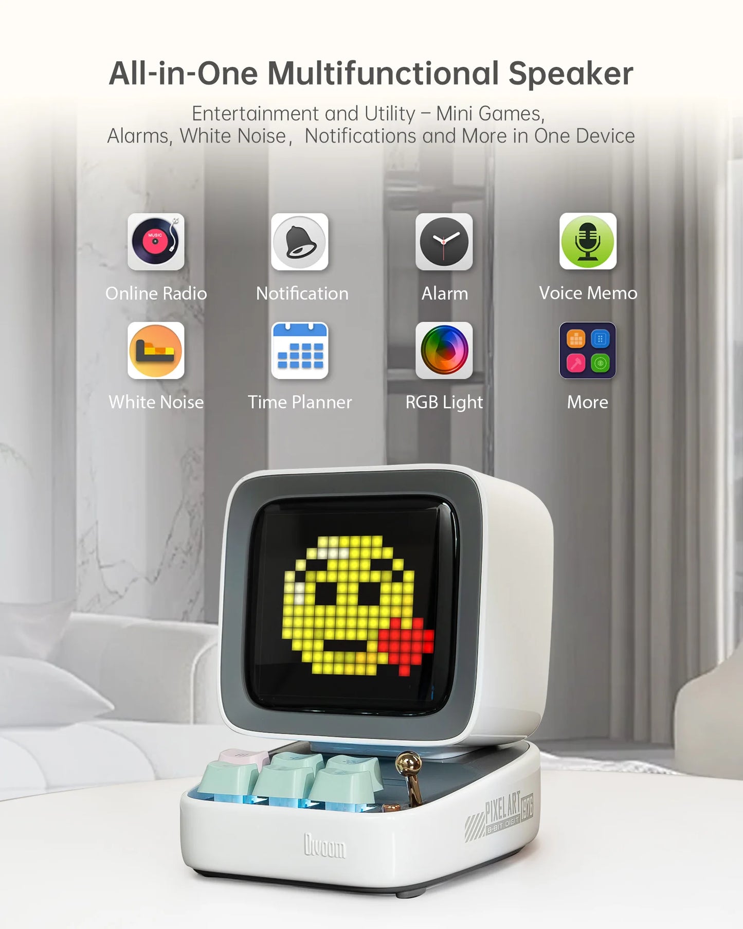 Divoom Ditoo Pro Portable Bluetooth Speaker With Pixel Led Clock