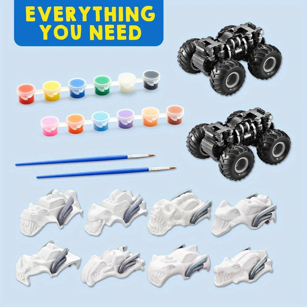 Joyfy Kids Craft Kit Build And Paint Monster Car Set