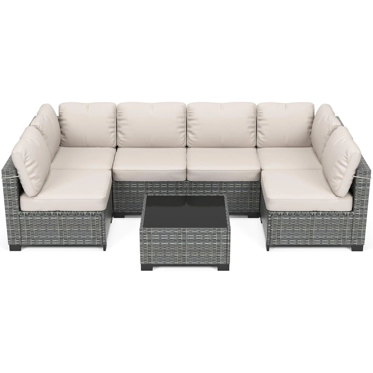 HobbyLane Modular Outdoor PE Rattan Wicker Sectional Sofa Set