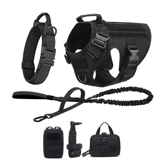 PETRAVEL CN Tactical Dog Harness Vest With Molle Pouches For Training Walking