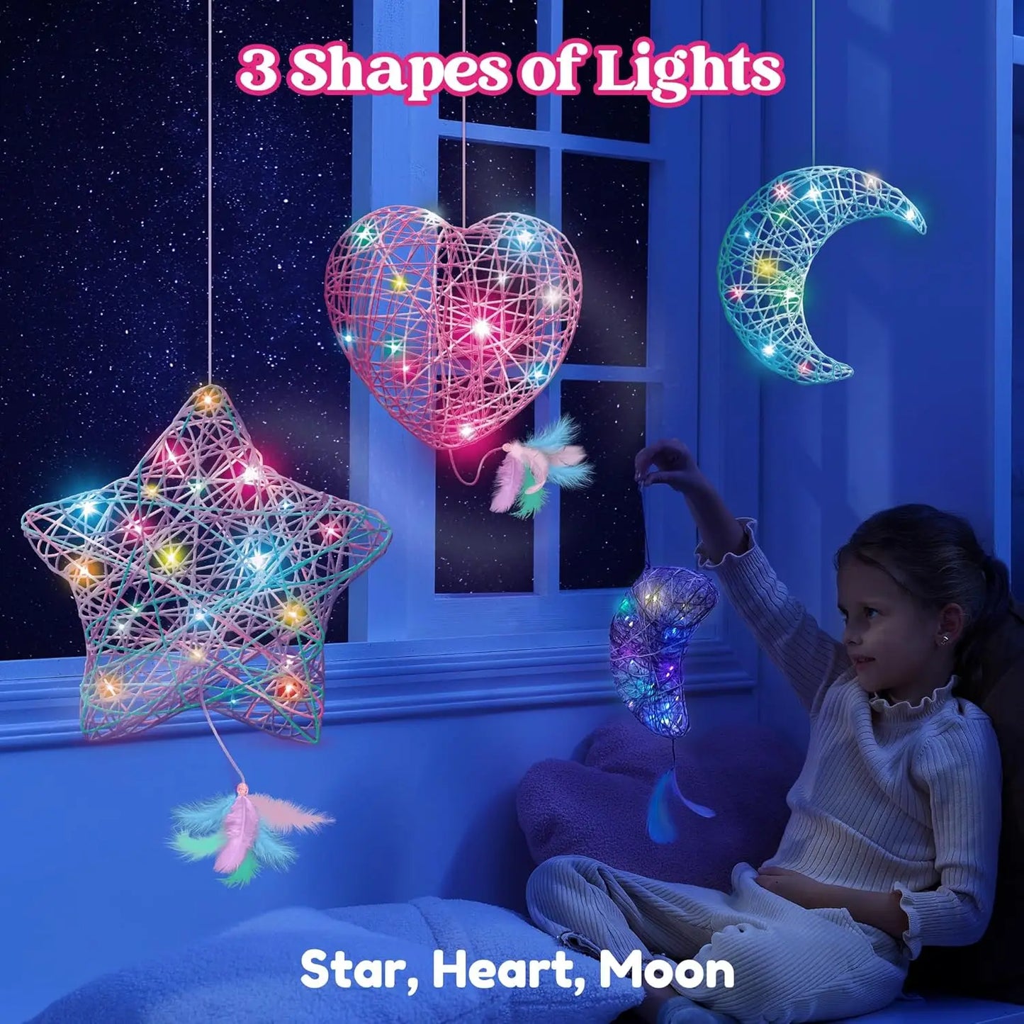 Joyfy 3D String Art Kit Light Up Multicolor LED Bulbs