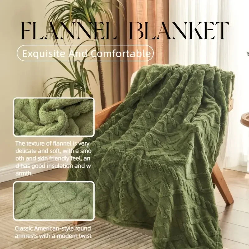 SHFY Ultra Soft 3D Plush Fleece Blanket For Cozy Warmth