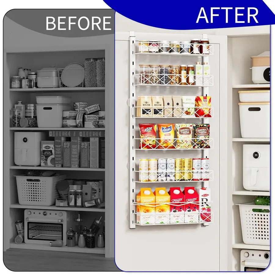 Over The Door 6-Tier Pantry Organizer With Adjustable Baskets