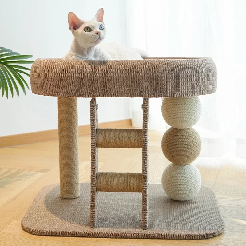 All-In-One Cat Tree With Condo And Ladder For Indoor Cats