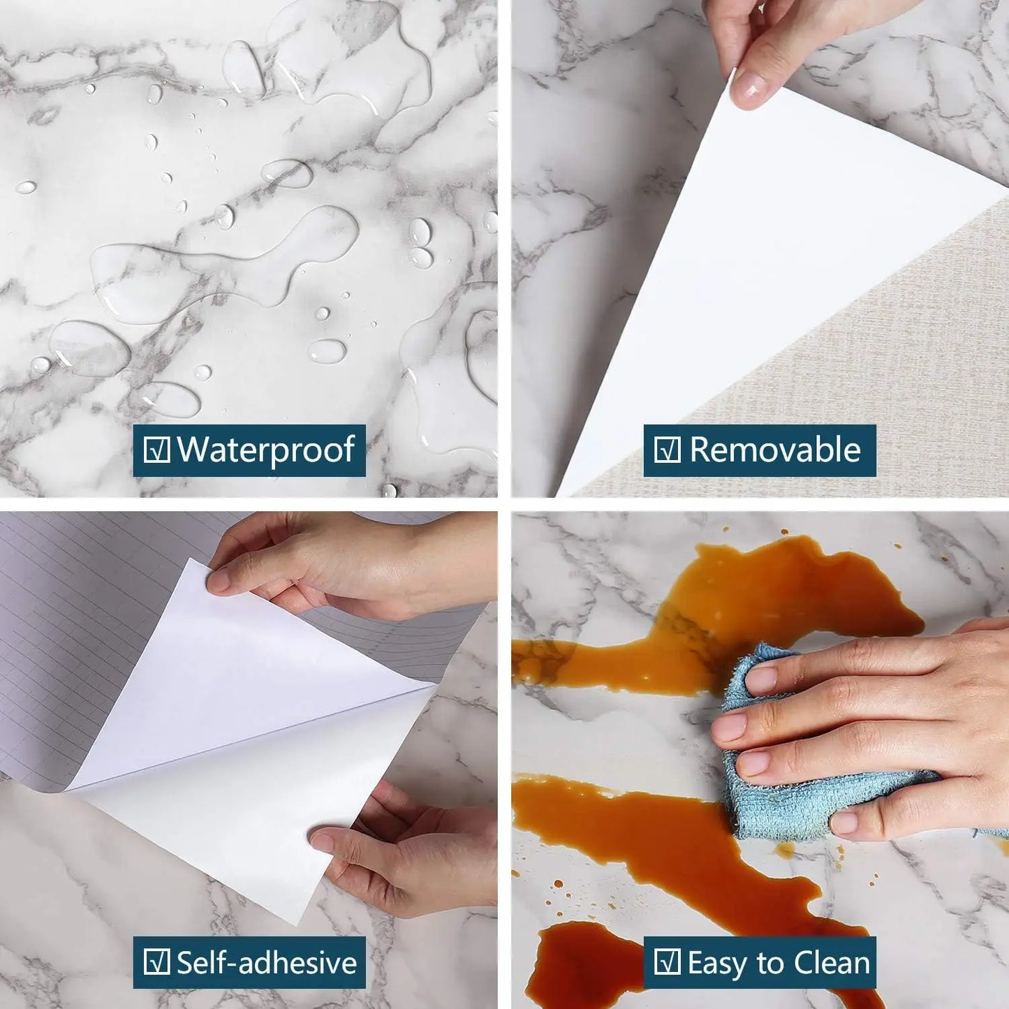 Premium Self Adhesive Marble Vinyl Wallpaper And Waterproof Contact Paper