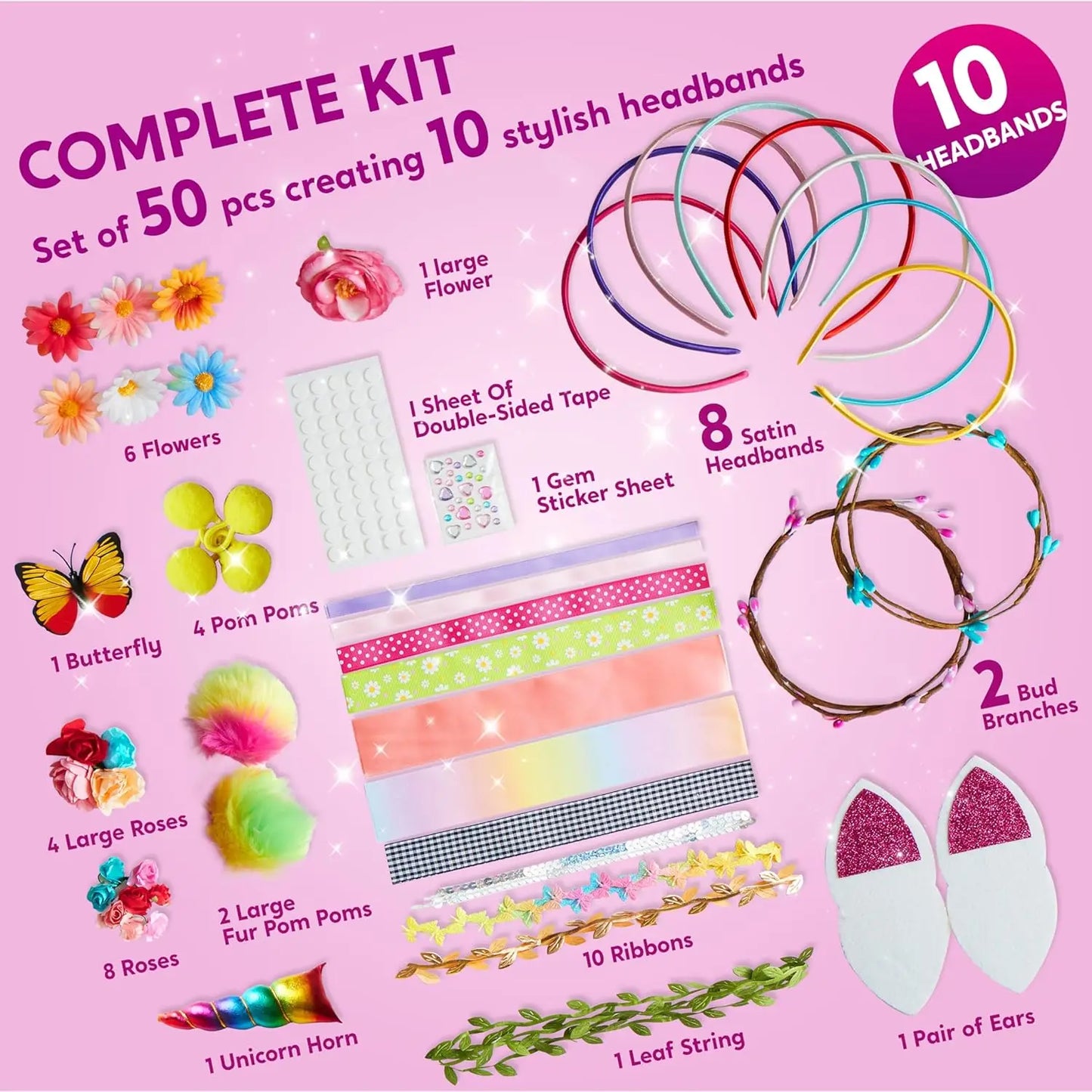 Joyfy DIY Headband Making Kit For Girls Creative Hair Crafts