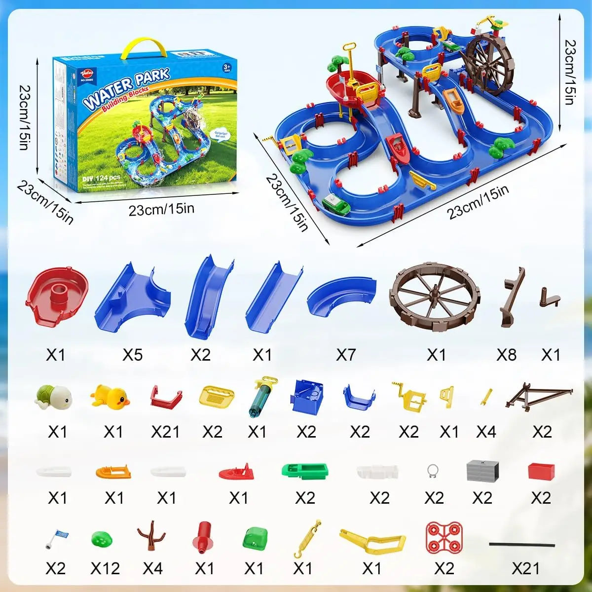 VATOS Outdoor Water Table With Water Wheel Playset For Kids