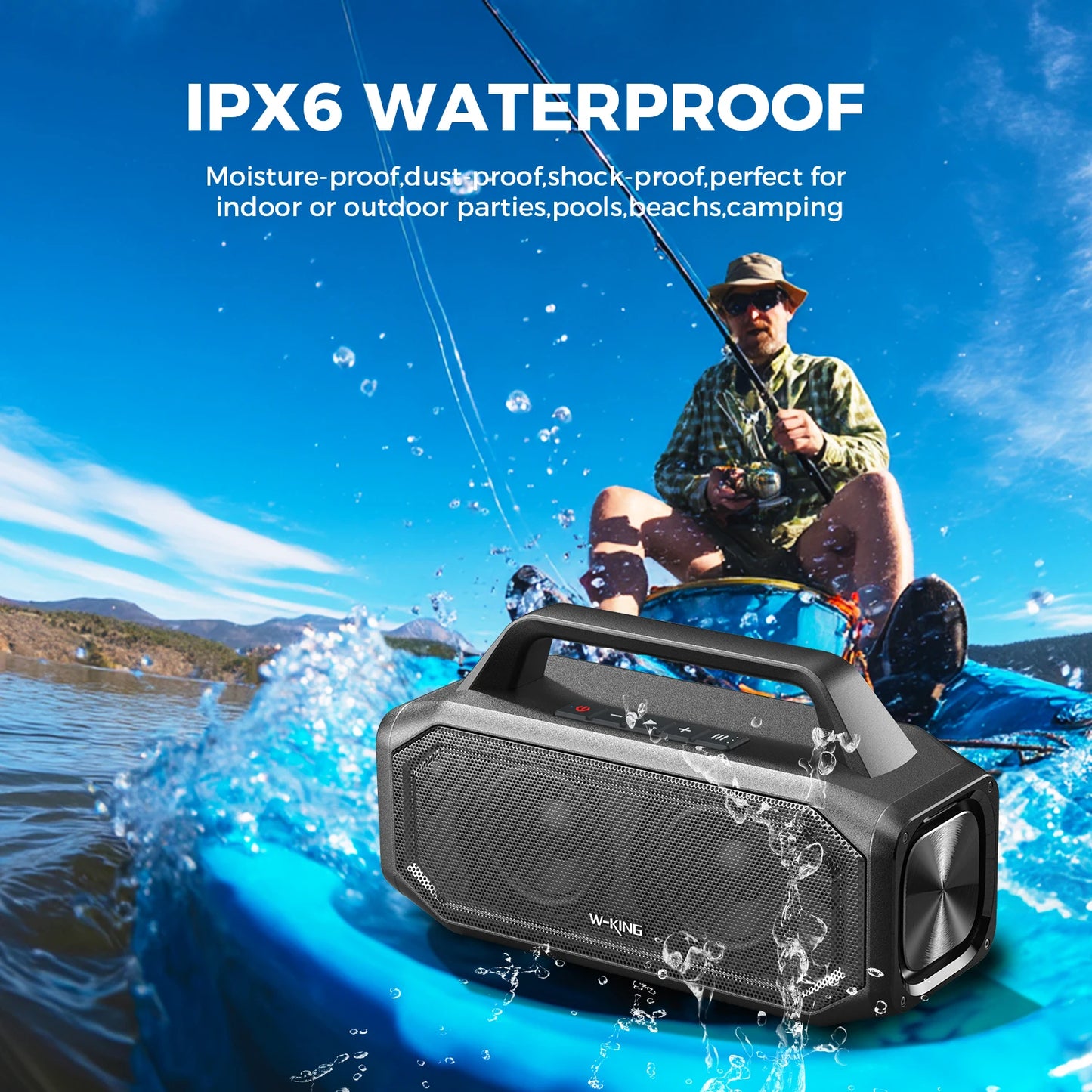 W-KING BT261-2 80W Bluetooth Wireless Portable Outdoor Speaker